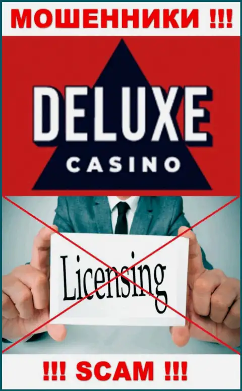 Отсутствие лицензионного документа у организации Deluxe Casino, лишь подтверждает, что это интернет махинаторы
