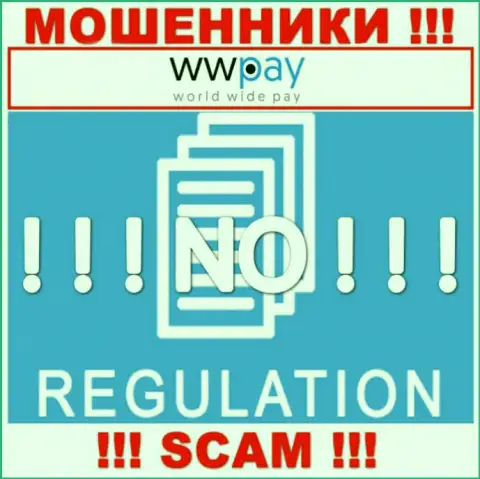 Деятельность WWPay НЕЗАКОННА, ни регулятора, ни лицензии на право деятельности нет