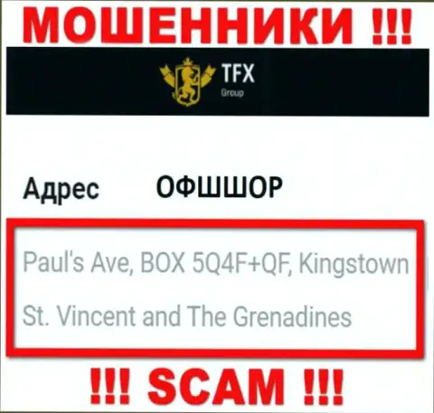 Не связывайтесь с компанией TFX-Group Com - указанные мошенники осели в офшорной зоне по адресу Паулс Аве, БОКС 5Кью4Ф + КьюФ, Кингстаун, Сент-Винсент и Гренадины