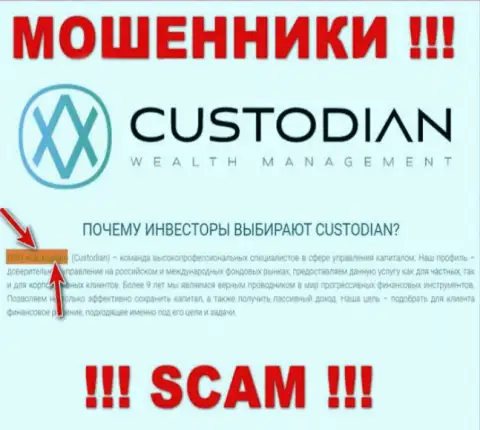 Юридическим лицом, управляющим internet разводилами Кустодиан, является ООО Кастодиан