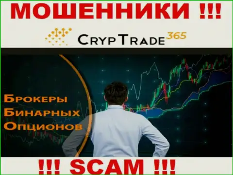 Не советуем доверять финансовые вложения CrypTrade365, поскольку их область деятельности, Брокер бинарных опционов, обман