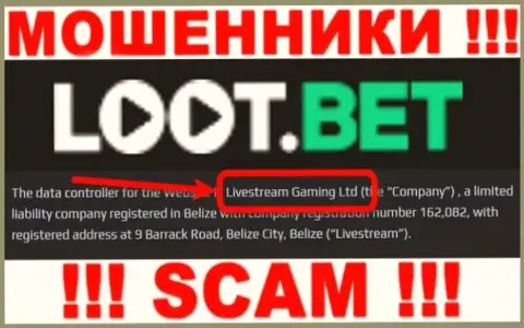 Вы не сможете уберечь собственные денежные активы работая с LootBet, даже если у них имеется юр лицо Livestream Gaming Ltd