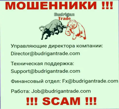 Не отправляйте письмо на е-мейл Budrigan Trade - это мошенники, которые прикарманивают денежные вложения доверчивых людей