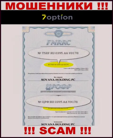 7 Option продолжает грабить малоопытных людей, предложенная лицензия, на портале, для них нее преграда