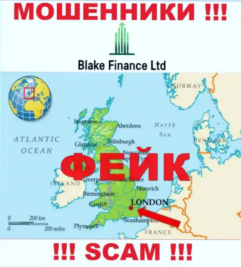Настоящую информацию о юрисдикции Blake Finance Ltd не найти, на портале организации лишь липовые данные