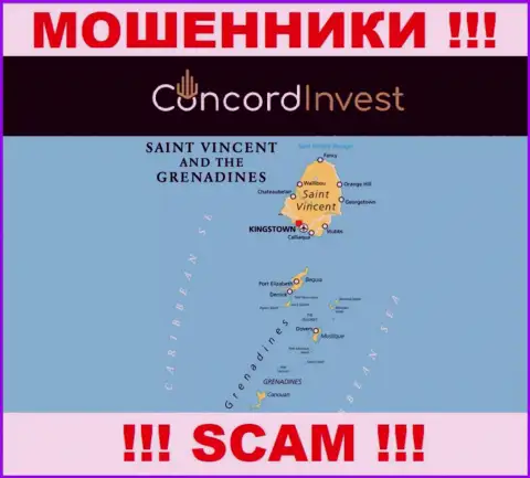 St. Vincent and the Grenadines - именно здесь, в офшоре, базируются internet мошенники Concord Invest