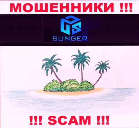 На веб-сервисе противозаконно действующей организации SungerFX Com нет ни одного слова относительно юрисдикции