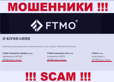 FTMO Evaluation US s.r.o. это обычный развод, адрес регистрации компании - фиктивный