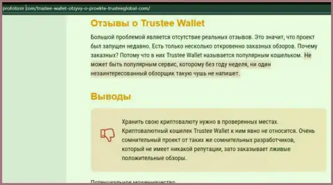 Trustee Wallet - это МОШЕННИКИ !!! Присваивают финансовые средства лохов (обзор)