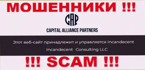 Юр лицом, владеющим интернет разводилами CAPartners Ltd, является Consulting LLC