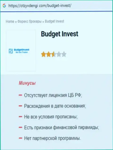 Обзор scam-организации Budget Invest - это ВОРЮГИ !!!