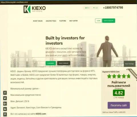 Рейтинг ФОРЕКС компании Киексо, представленный на веб-сайте БитМаниТок Ком