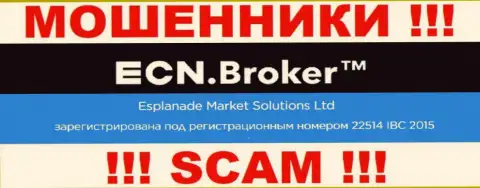 Номер регистрации, который принадлежит организации ECN Broker - 22514 IBC 2015