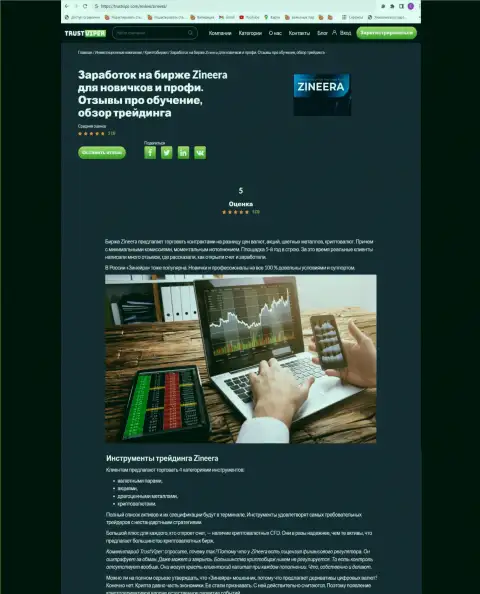Финансовые инструменты для торговли в организации Zinnera представлены в материале на портале Trustviper Com